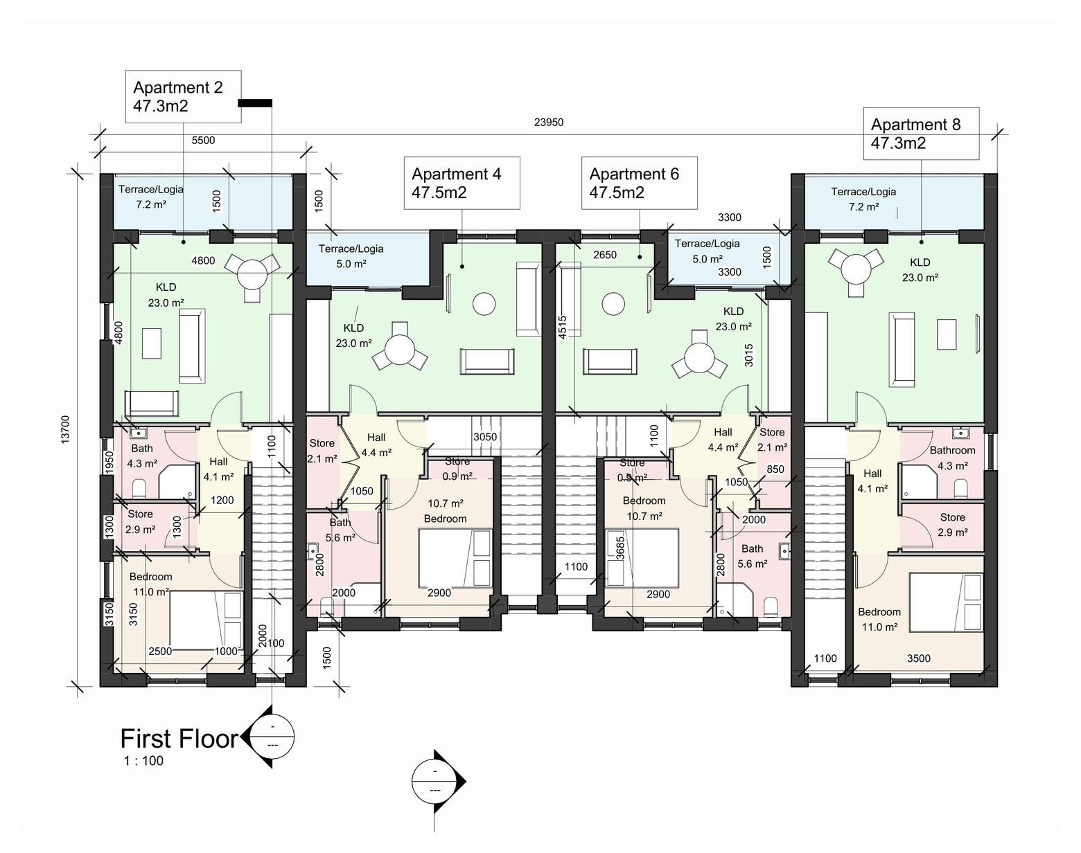 First floor plan, Type A