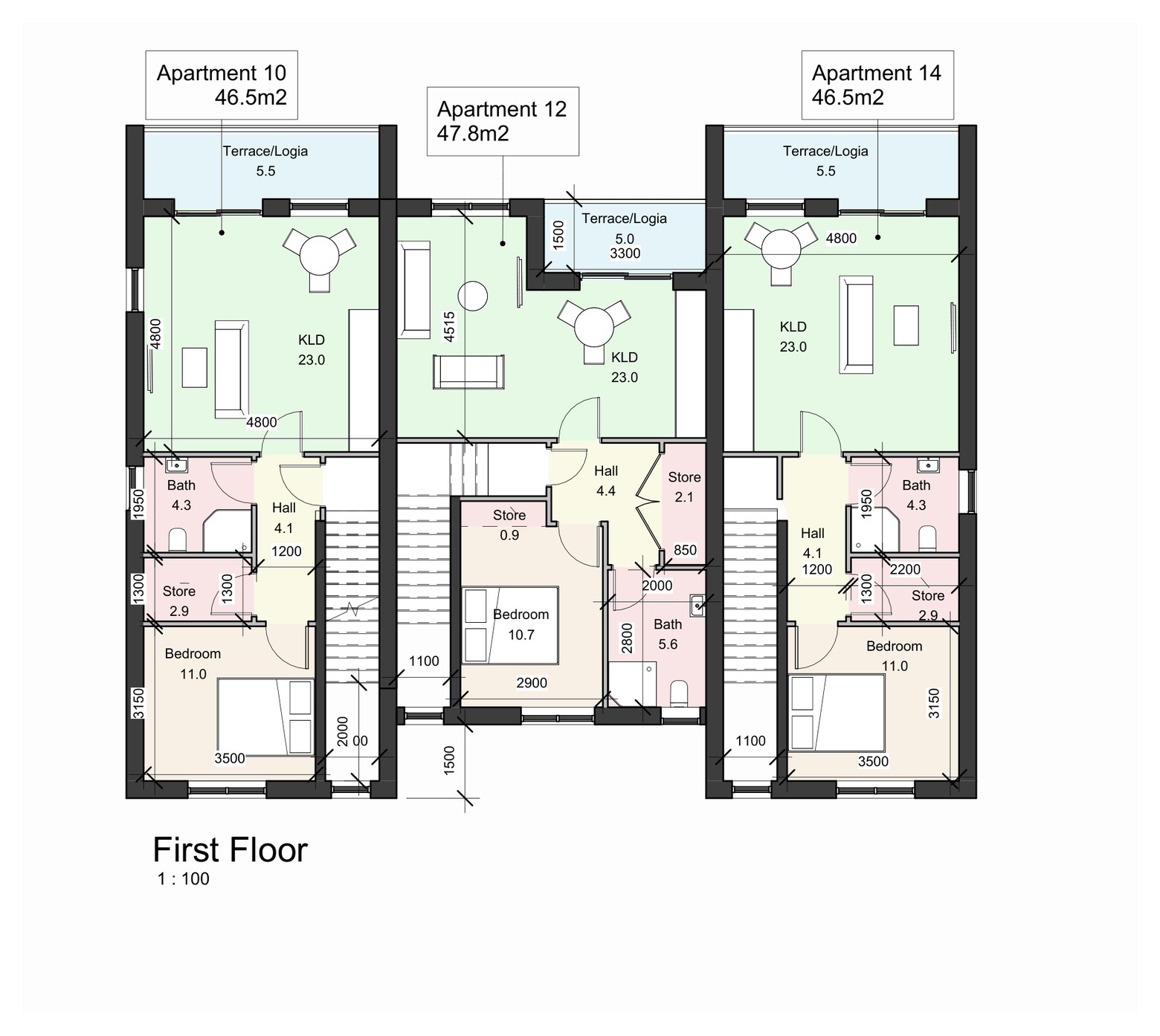 First floor plan, Type B